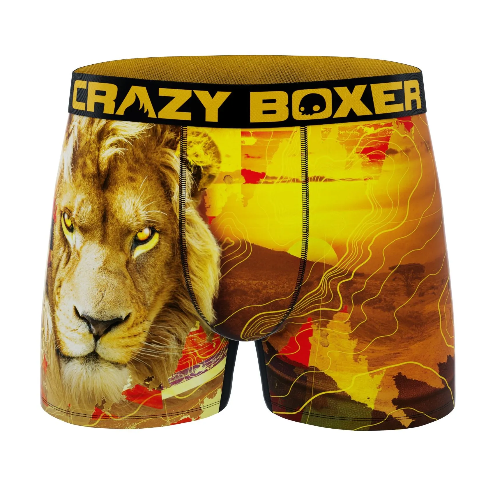 CRAZYBOXER Outdoor Lion-Snake Men's Boxer Briefs (Pack 3)