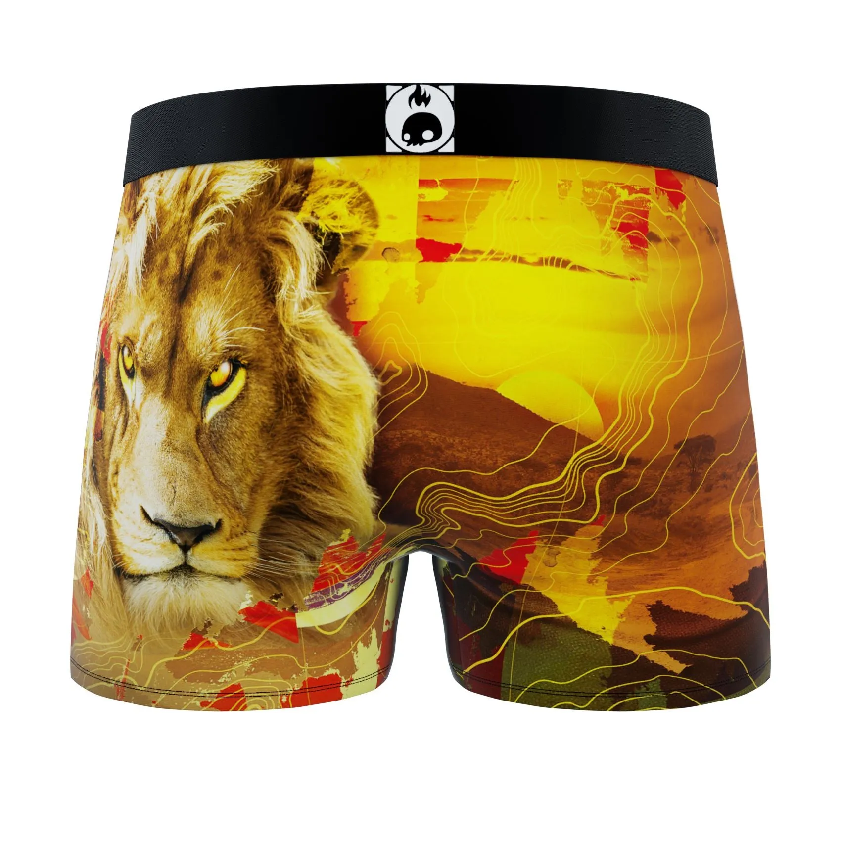 CRAZYBOXER Outdoor Lion-Snake Men's Boxer Briefs (Pack 3)