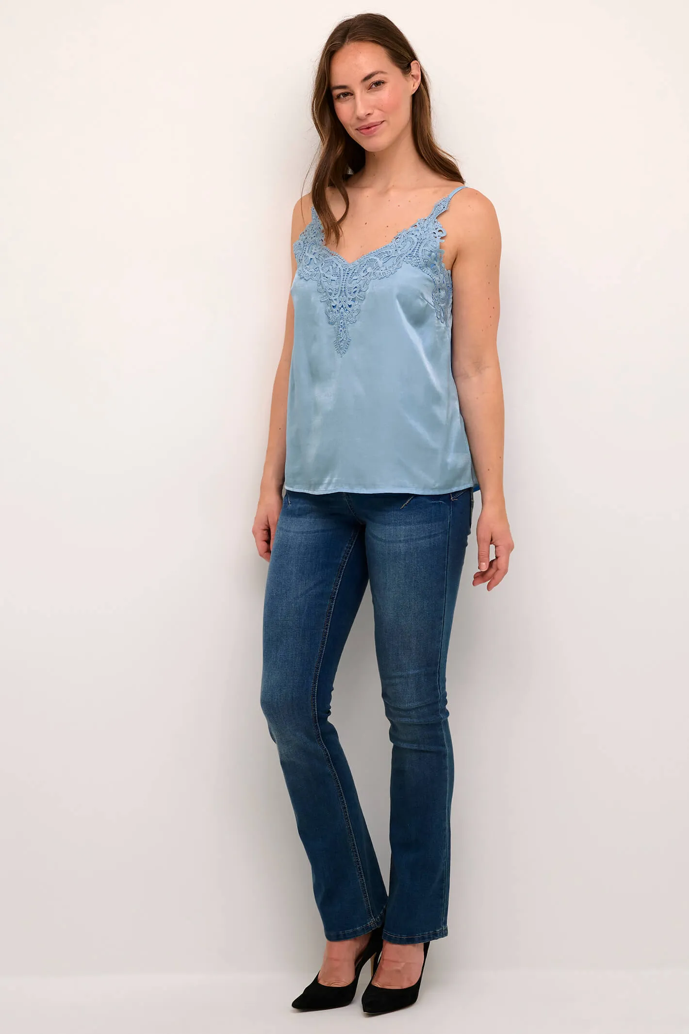 Cream CRAnna Lace Vest Top