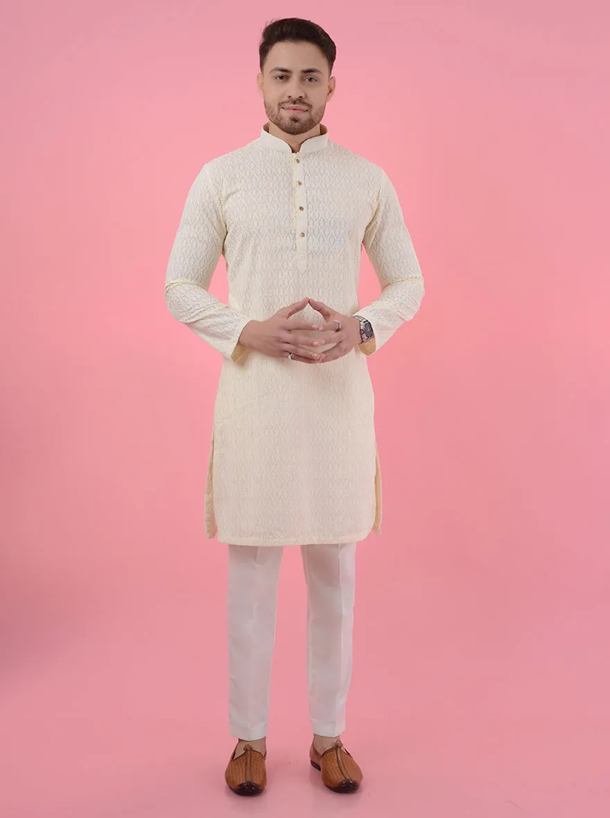 Cream Kurta Pajama | JadeBlue