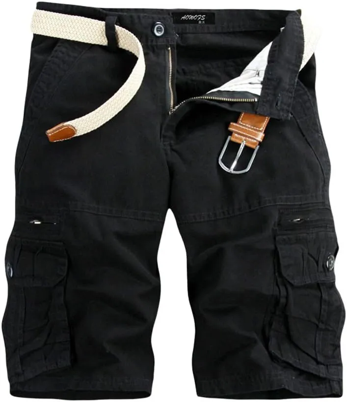 CRNTCEM Mens Outdoor Hiking Cargo Shorts Lightweight Water Resistant Quick Dry Tactical Golf Fishing Shorts with Zip Pockets