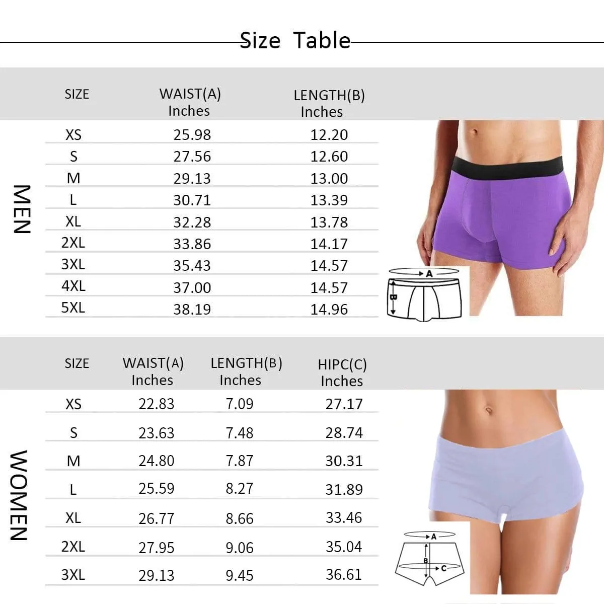 Custom Face Love You Women's Boyshort Panties&Men's Boxer Briefs Made for You Custom Underwear For Couple Valentine's Day Gift