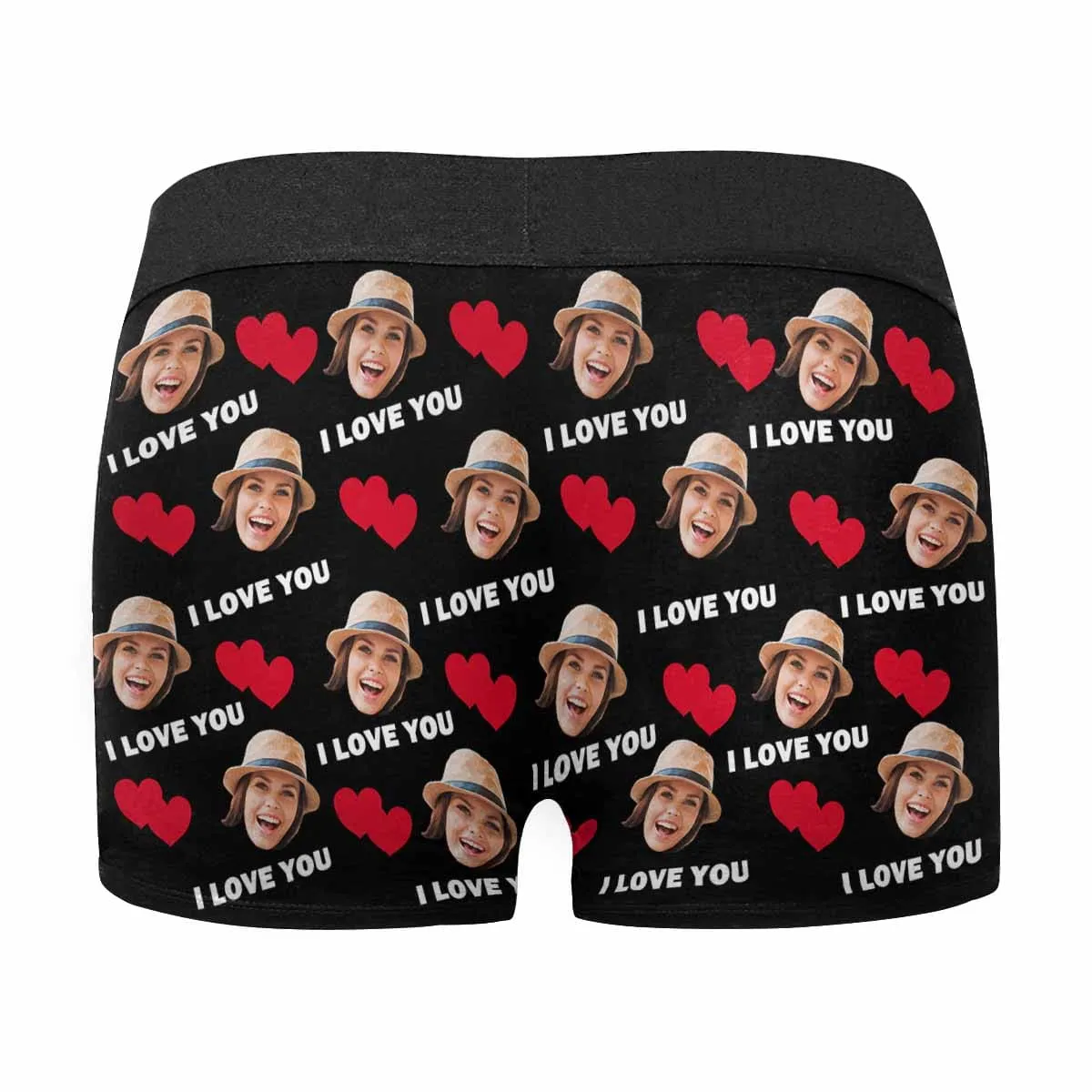 Custom Face Love You Women's Boyshort Panties&Men's Boxer Briefs Made for You Custom Underwear For Couple Valentine's Day Gift