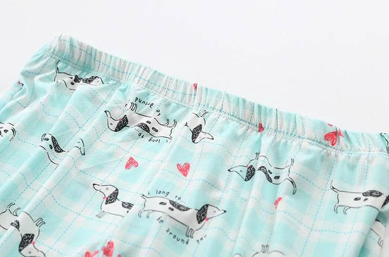 Cute Dachshund Printed Summer Pajama Set for Women by Dach Everywhere