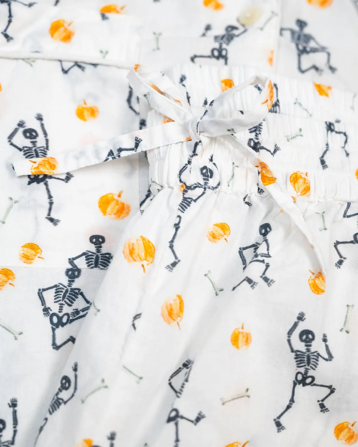 Dancing Skeleton Button Down Ladies Pajamas- FINAL SALE