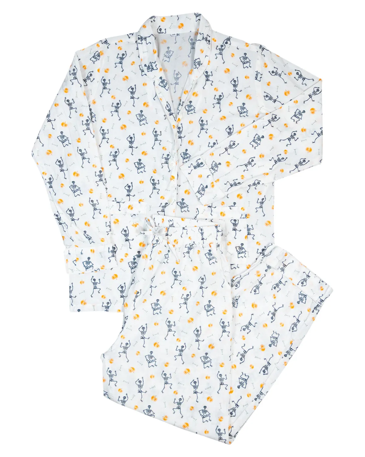 Dancing Skeleton Button Down Ladies Pajamas- FINAL SALE