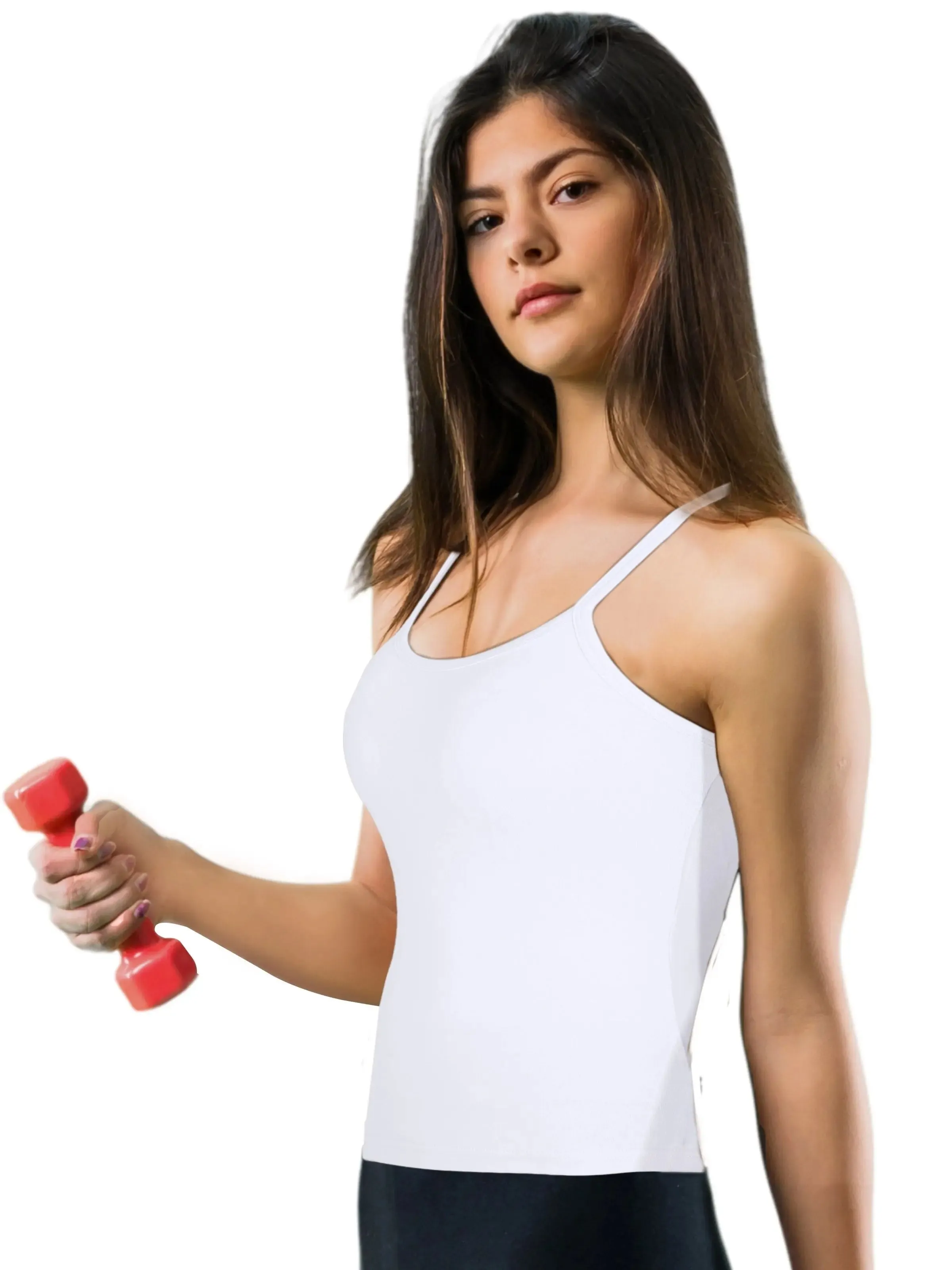 D'chica White Basic Cotton Camisole for Girl Ð Pack of 1, Soft, Sleeveless, Lightweight, and Perfect for Everyday Wear