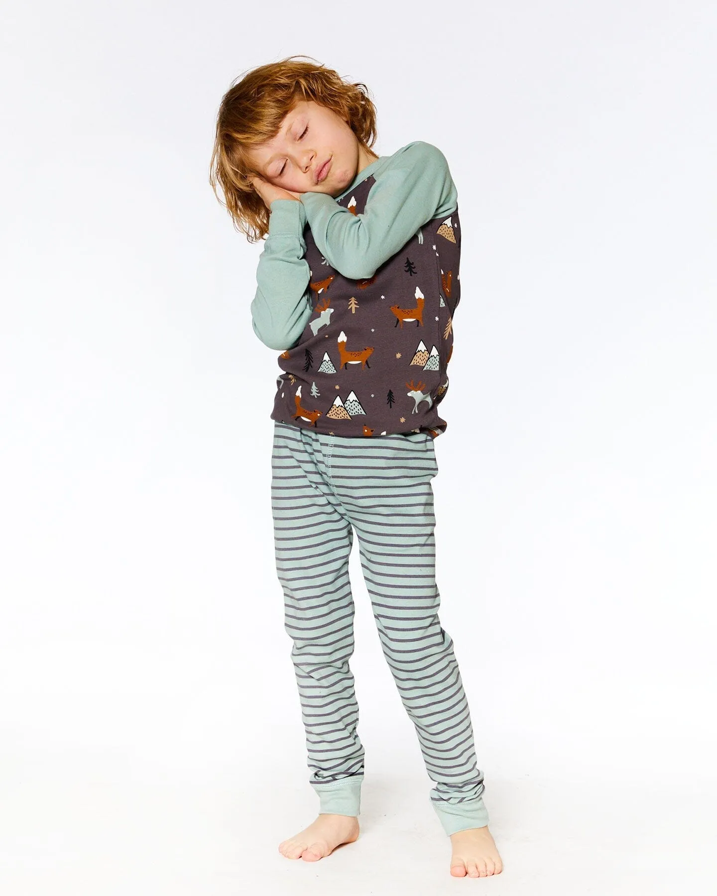 Deux par Deux Boy's Organic Cotton Fox Two Piece Pajama Set