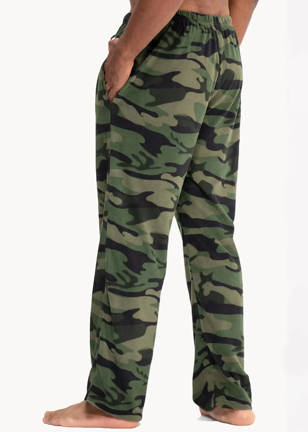 DEVOPS 2 Pack Men's Buffalo Plaid Plush Fleece Pajama Pants Sleepwear with Pocket