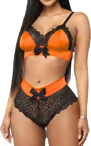 DGHM-JLMY Women Pattern Lace Sexy Lingerie Set 2 Pieces Babydoll Bra Suit Lace Flowers Bralette And High Waist Panty Outfits