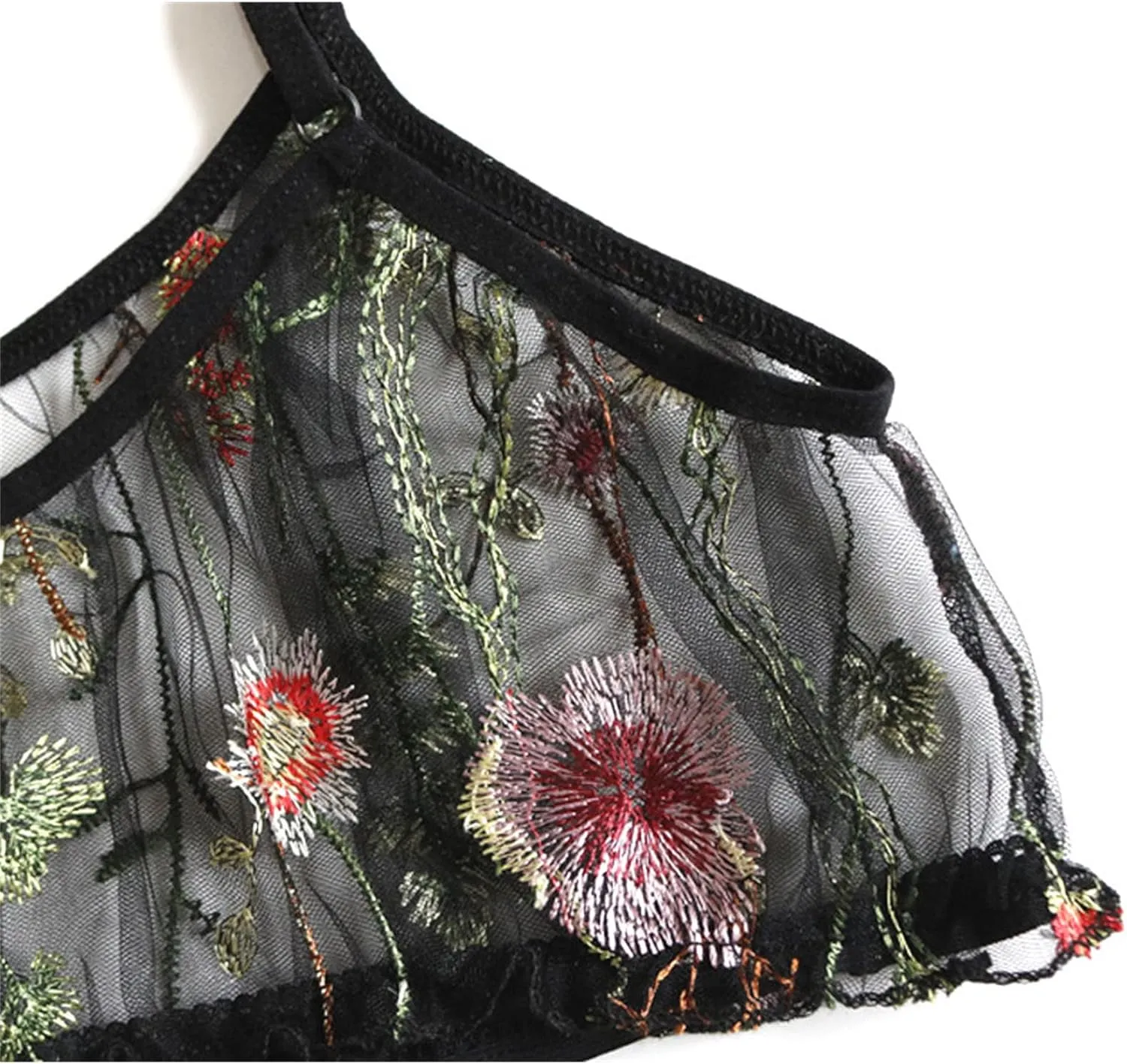 DGHM-JLMY Women Sexy Lace Underwear Set 2 Piece Sexy Bralette and Panty Set Embroidered Mesh Sheer Lingerie