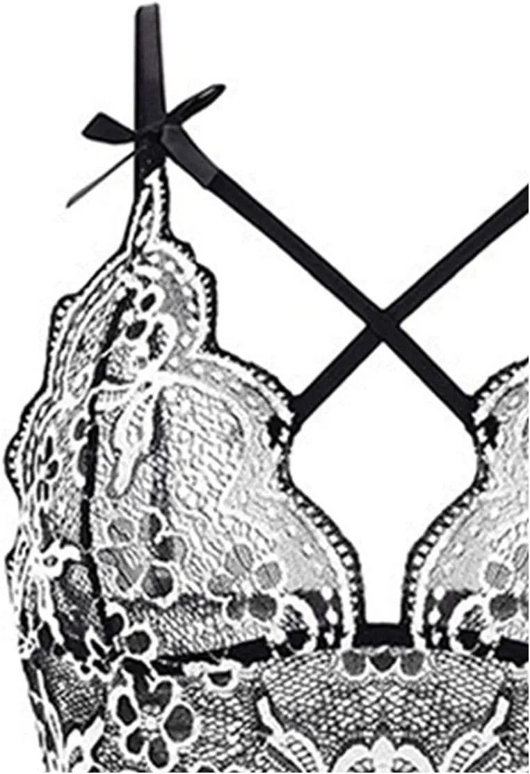 DGHM-JLMY Women Strappy Lace Lingerie Set Valentines Day Highwaist Bralette And Panty Babydoll 2 Piece Sexy Underwear Sets