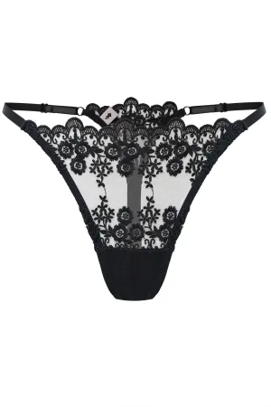 Dina black thongs