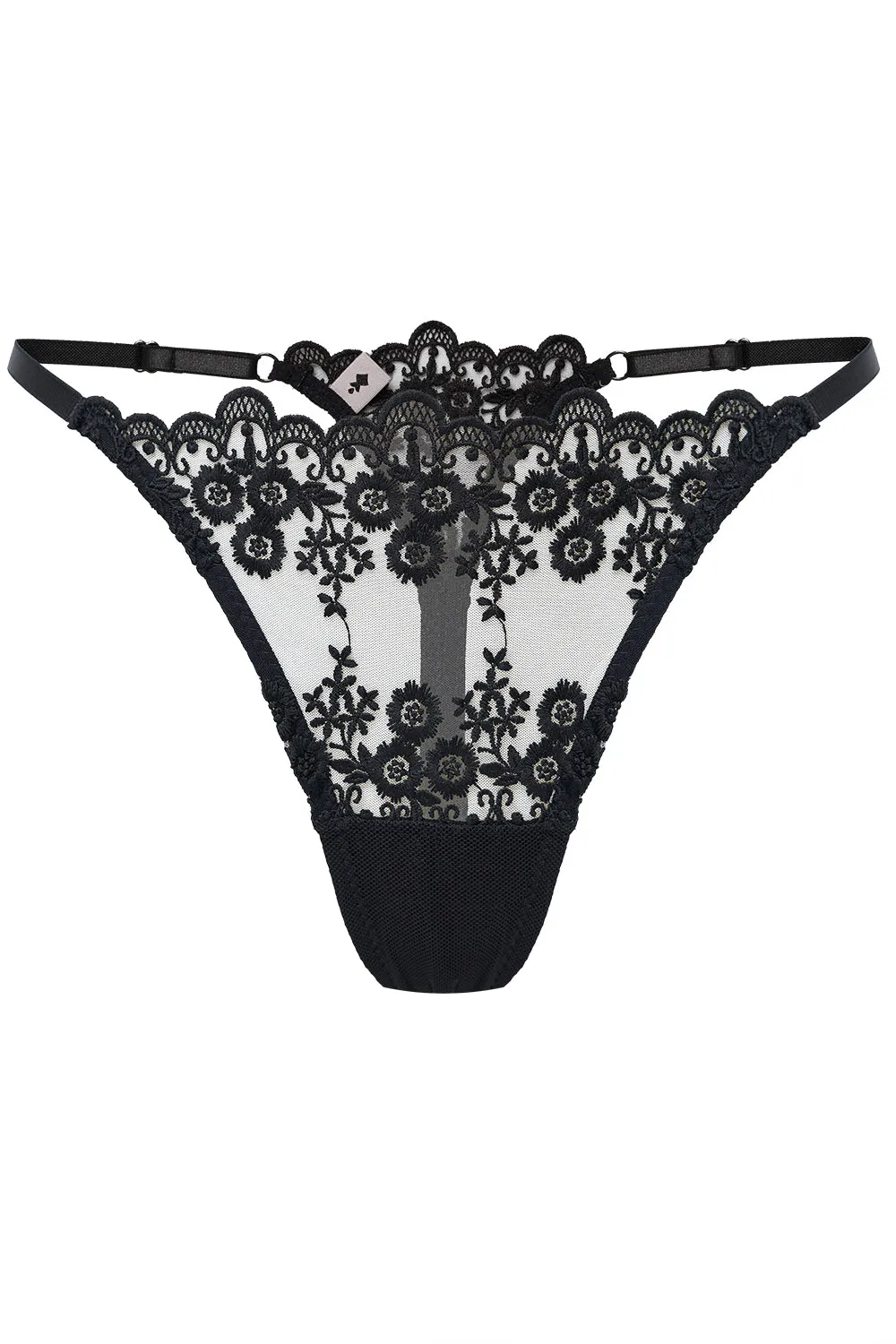 Dina black thongs
