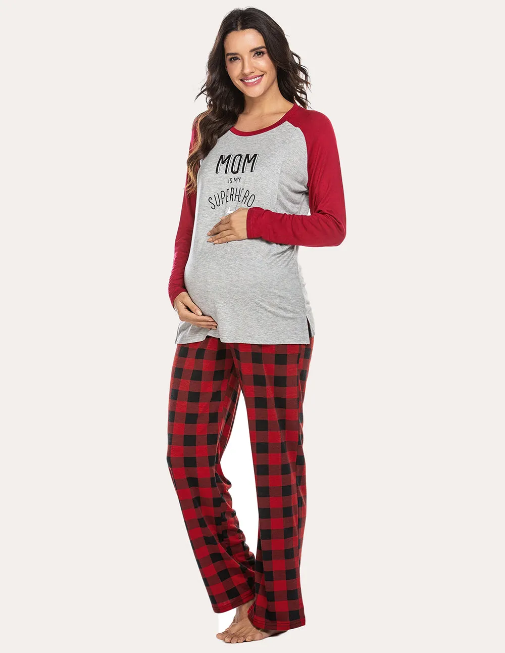 Ekouaer Soft Maternity Nursing Pajama Set (US Only)