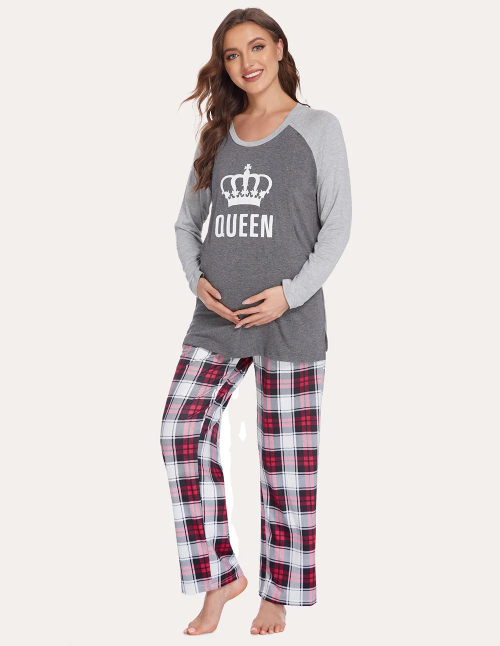 Ekouaer Soft Maternity Nursing Pajama Set (US Only)
