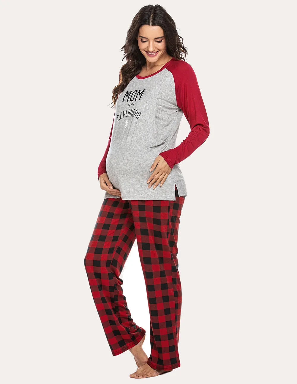 Ekouaer Soft Maternity Nursing Pajama Set (US Only)