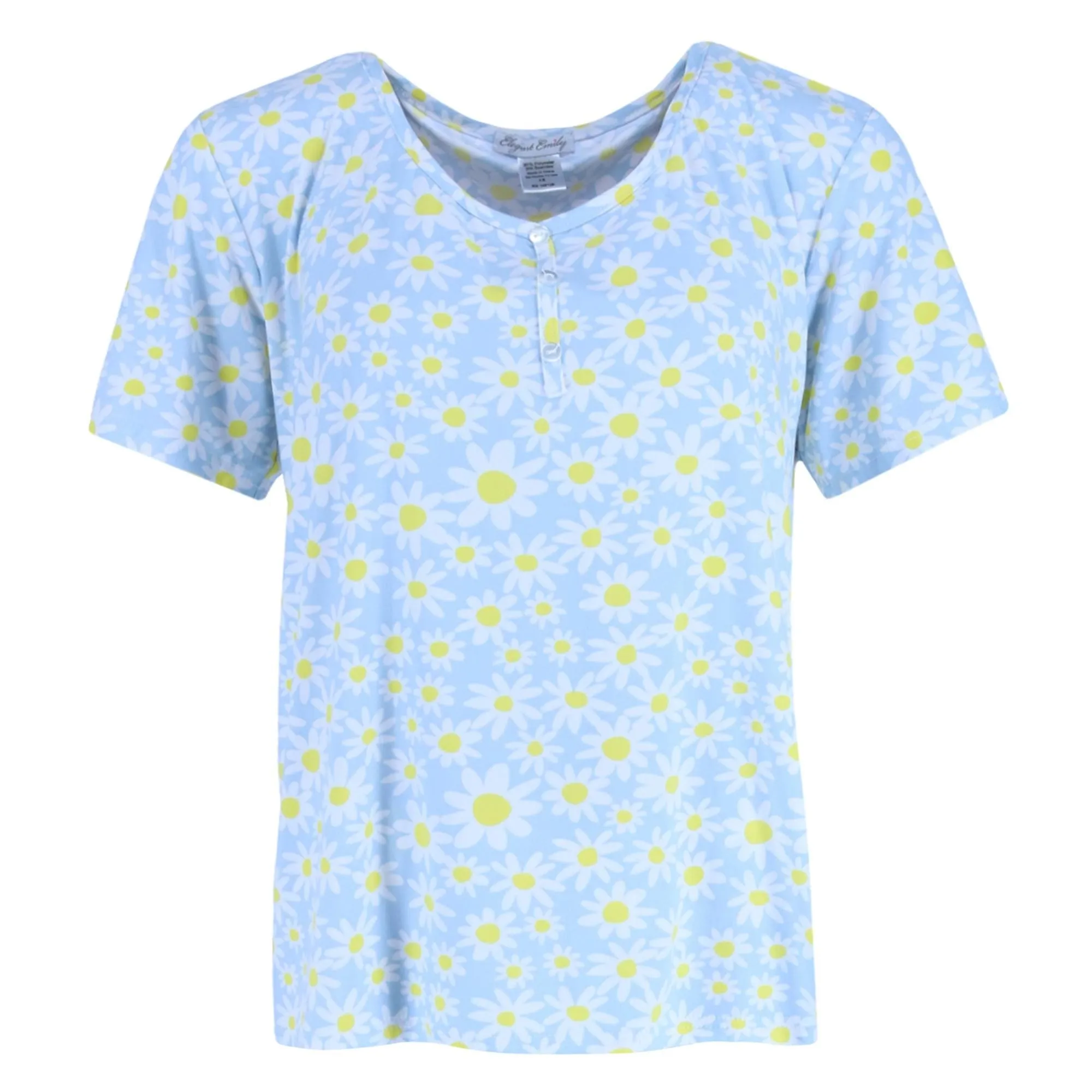 Elegant Emily Women's Plus Size Tiny Daisy Capri Pajama Set