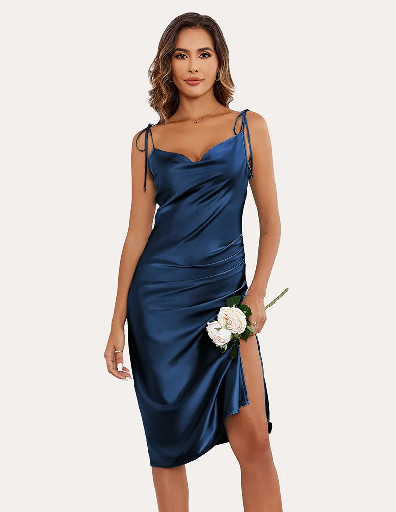 Elegant Satin Silp Midi Dress (US Only)