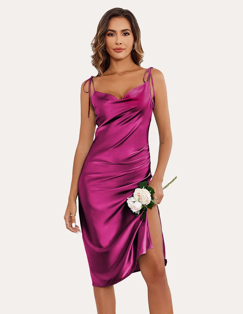 Elegant Satin Silp Midi Dress (US Only)