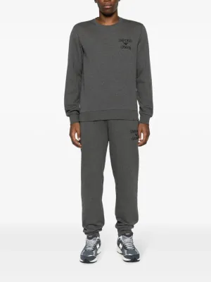 Emporio Armani Mens Grey Melange Black Logo Tracksuit Set
