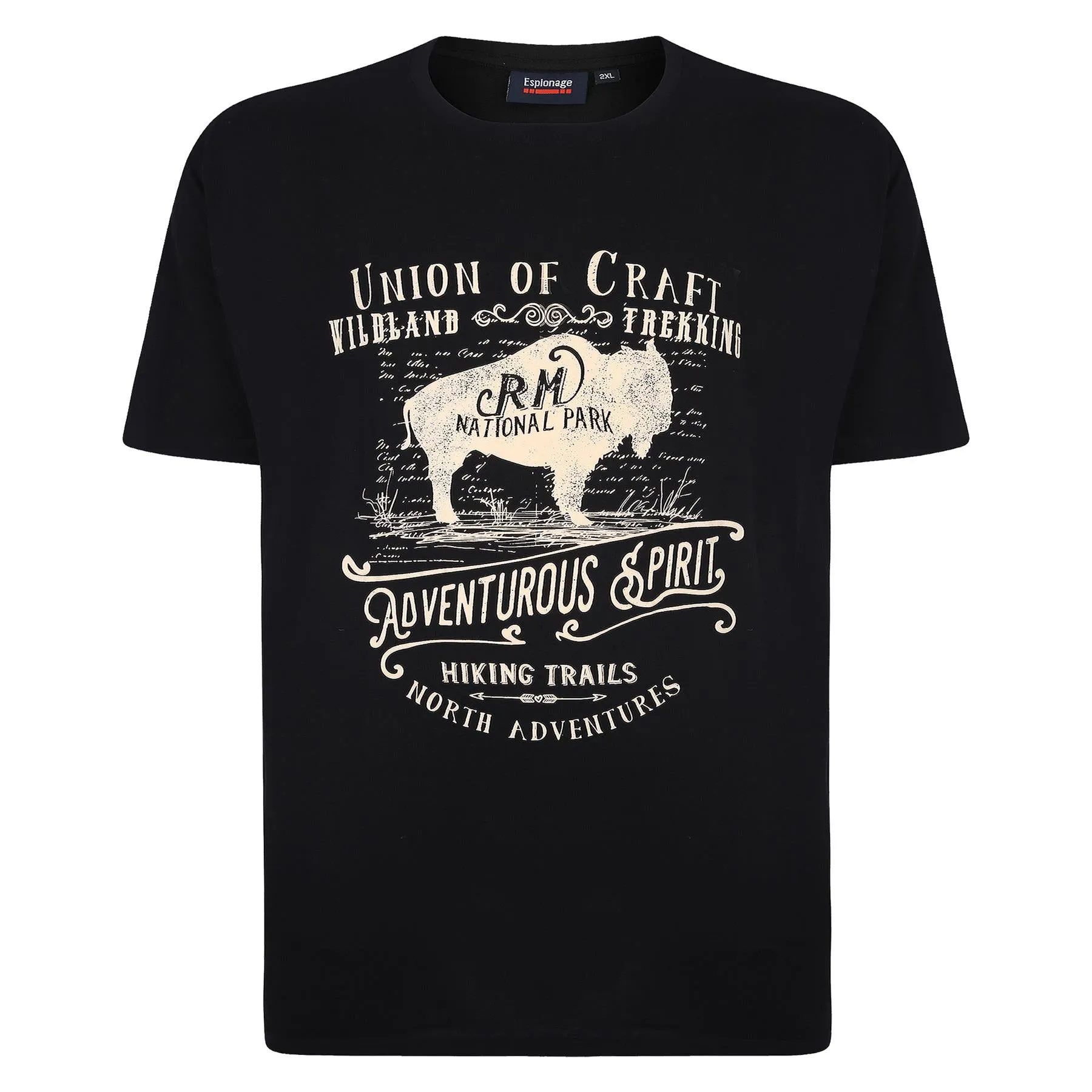 Espionage Men's Big Size Printed Tee (312)  in 3 different print, size 2XL to 8XL