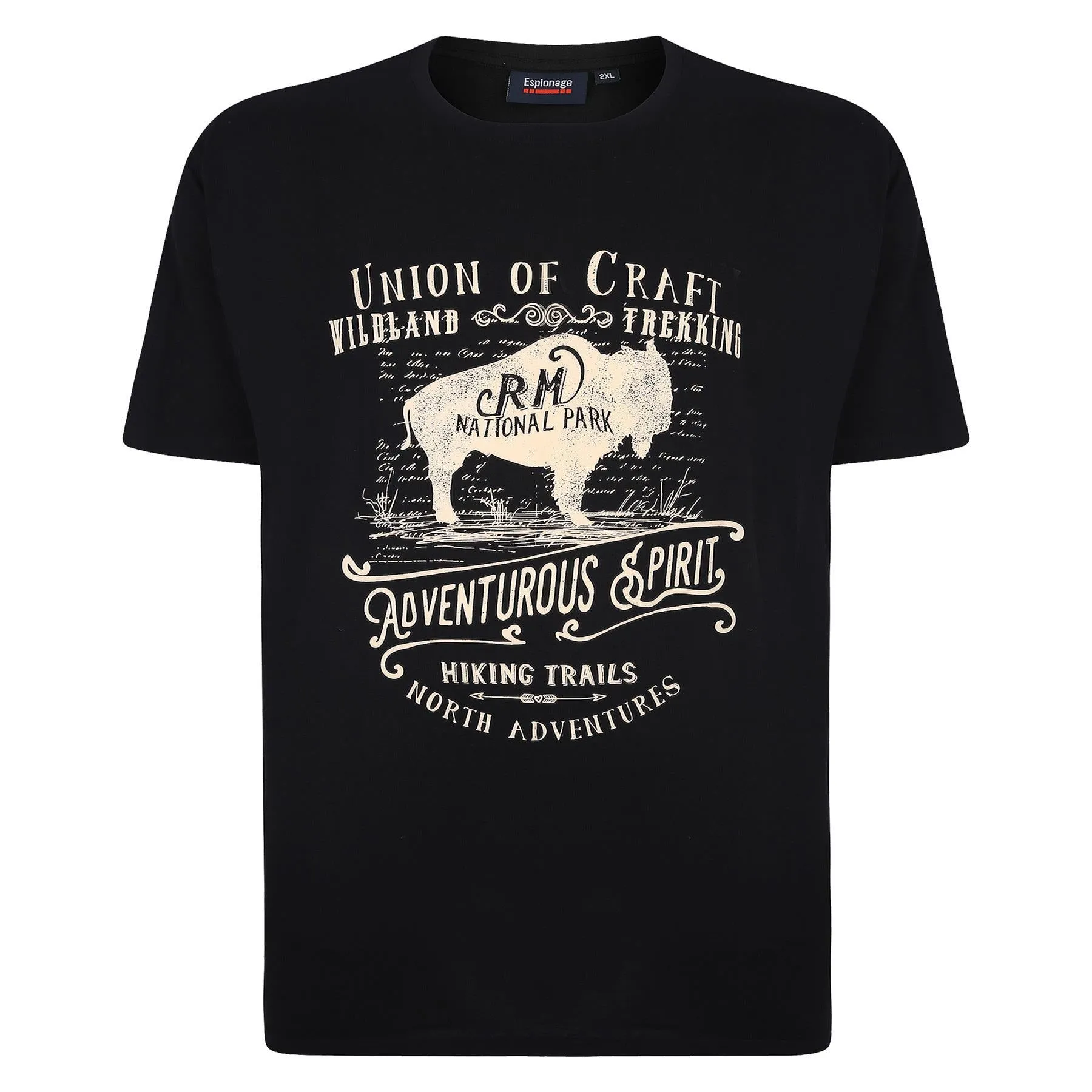 Espionage Men's Big Size Printed Tee (312)  in 3 different print, size 2XL to 8XL