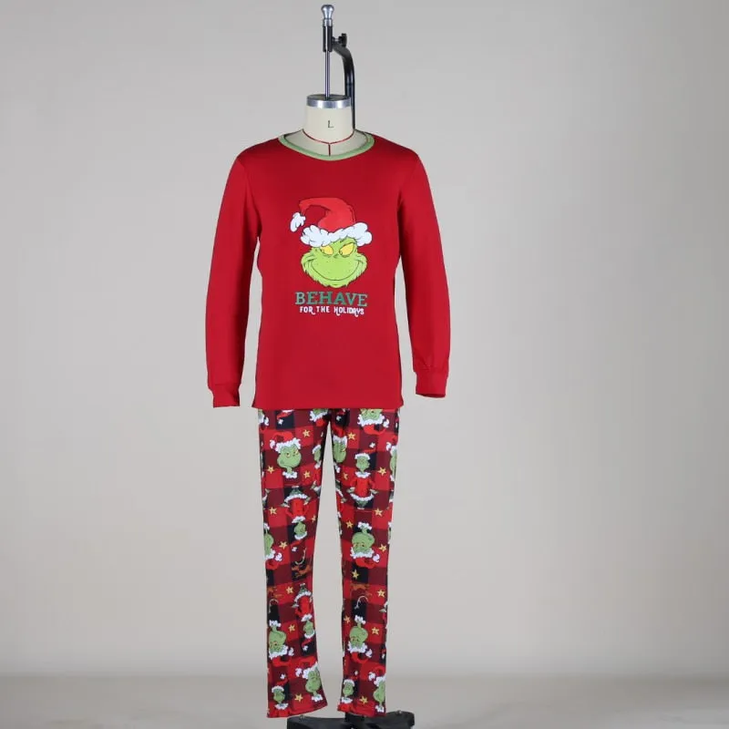 Family Christmas Matching Pajamas Outfits Set 2023 Xmas Cartoon Elf Costume Adult Kids Set Baby Jumpsuit Family Matching Pyjamas