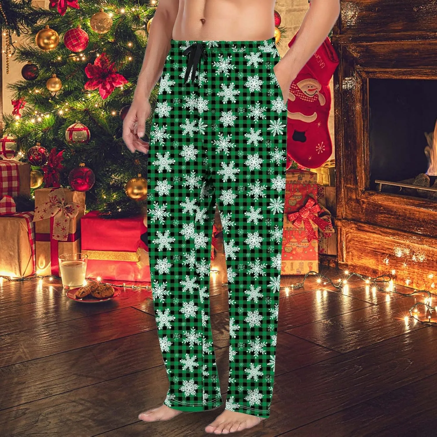 Family Christmas Pajamas Pants Pajama Pants with Drawstring and Pockets Mens Christmas Pajamas Men Pajama Set Pajama