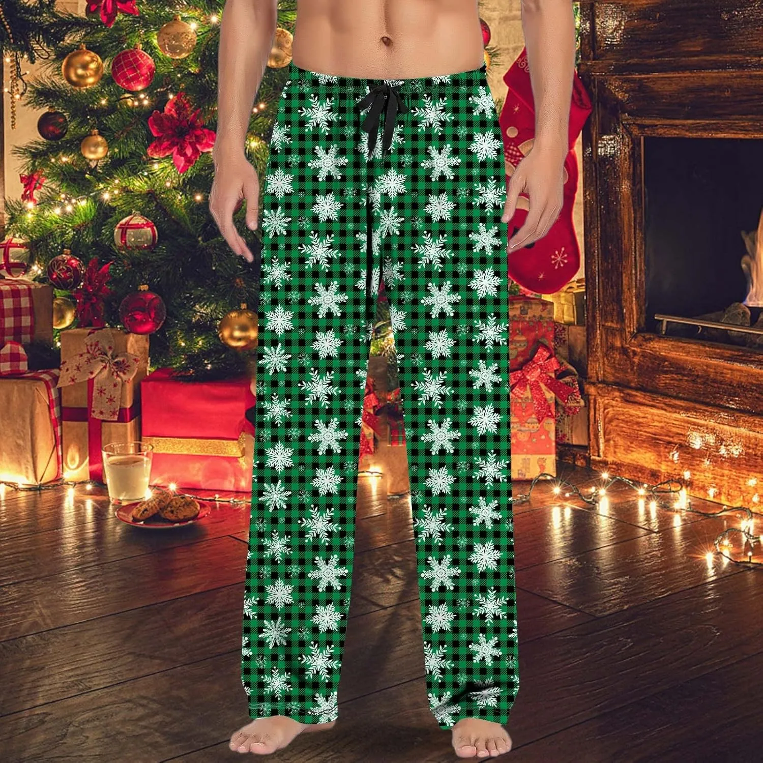 Family Christmas Pajamas Pants Pajama Pants with Drawstring and Pockets Mens Christmas Pajamas Men Pajama Set Pajama