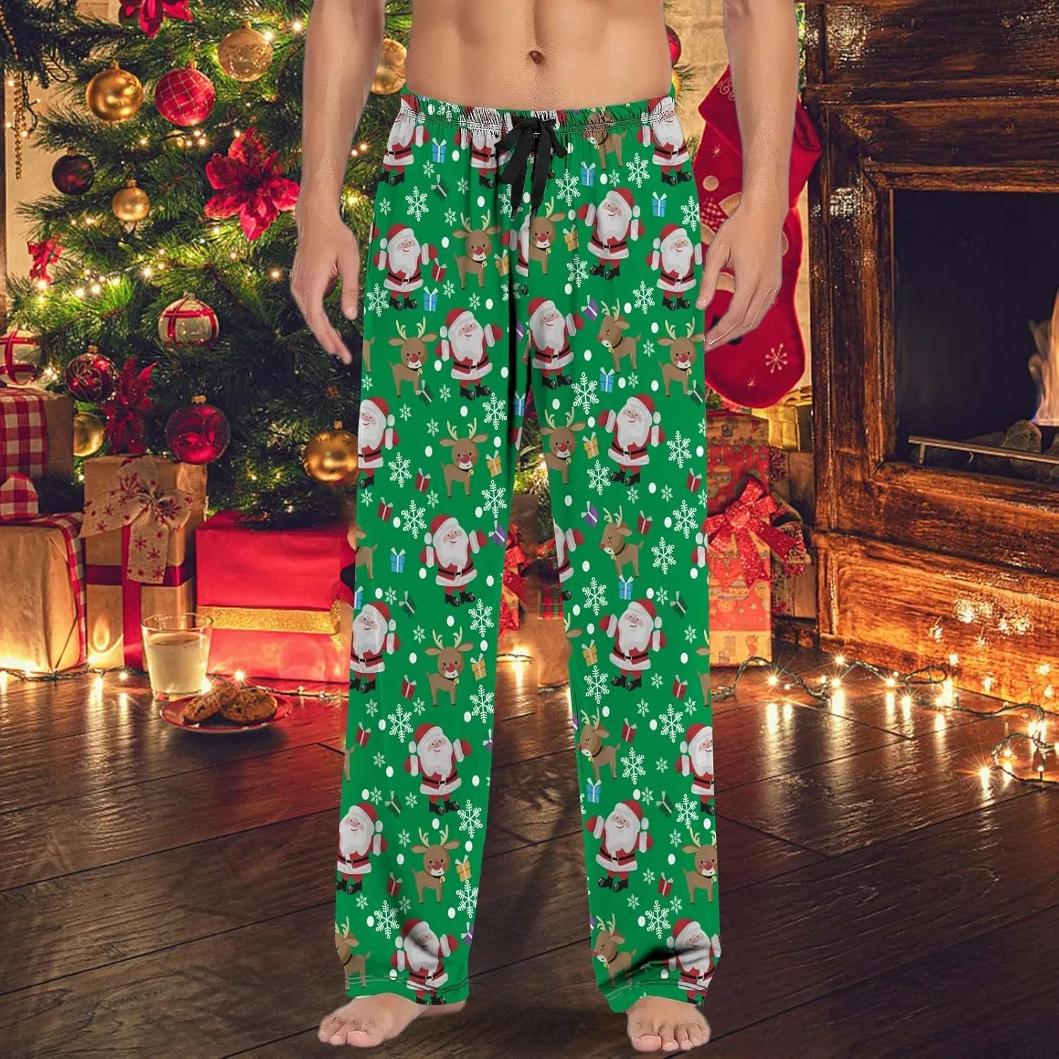 Family Christmas Pajamas Pants Pajama Pants with Drawstring and Pockets Mens Christmas Pajamas Men Pajama Set Pajama