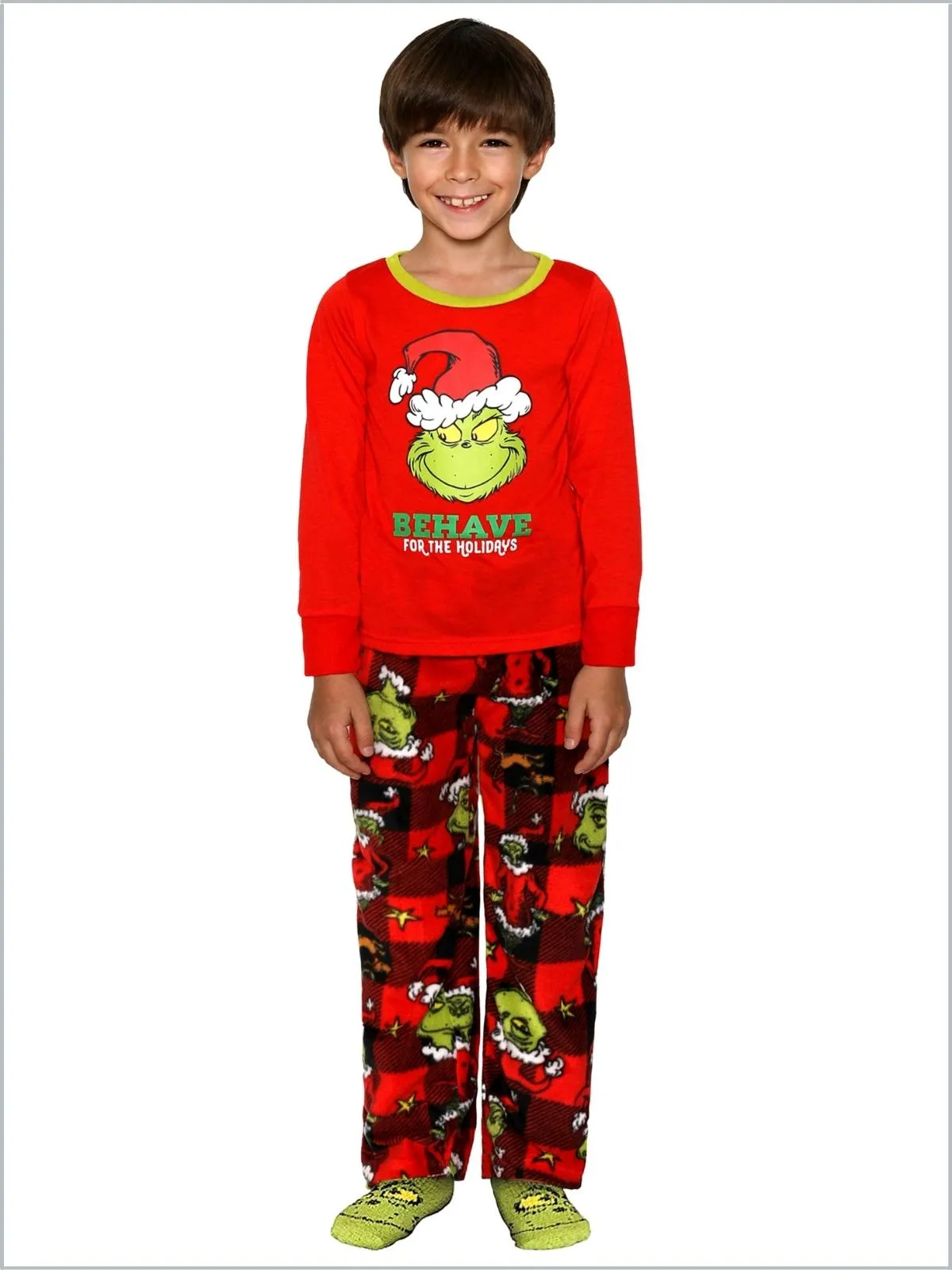 Family Matching Grinch Pajamas and  Socks Set