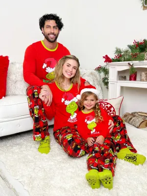Family Matching Grinch Pajamas and  Socks Set