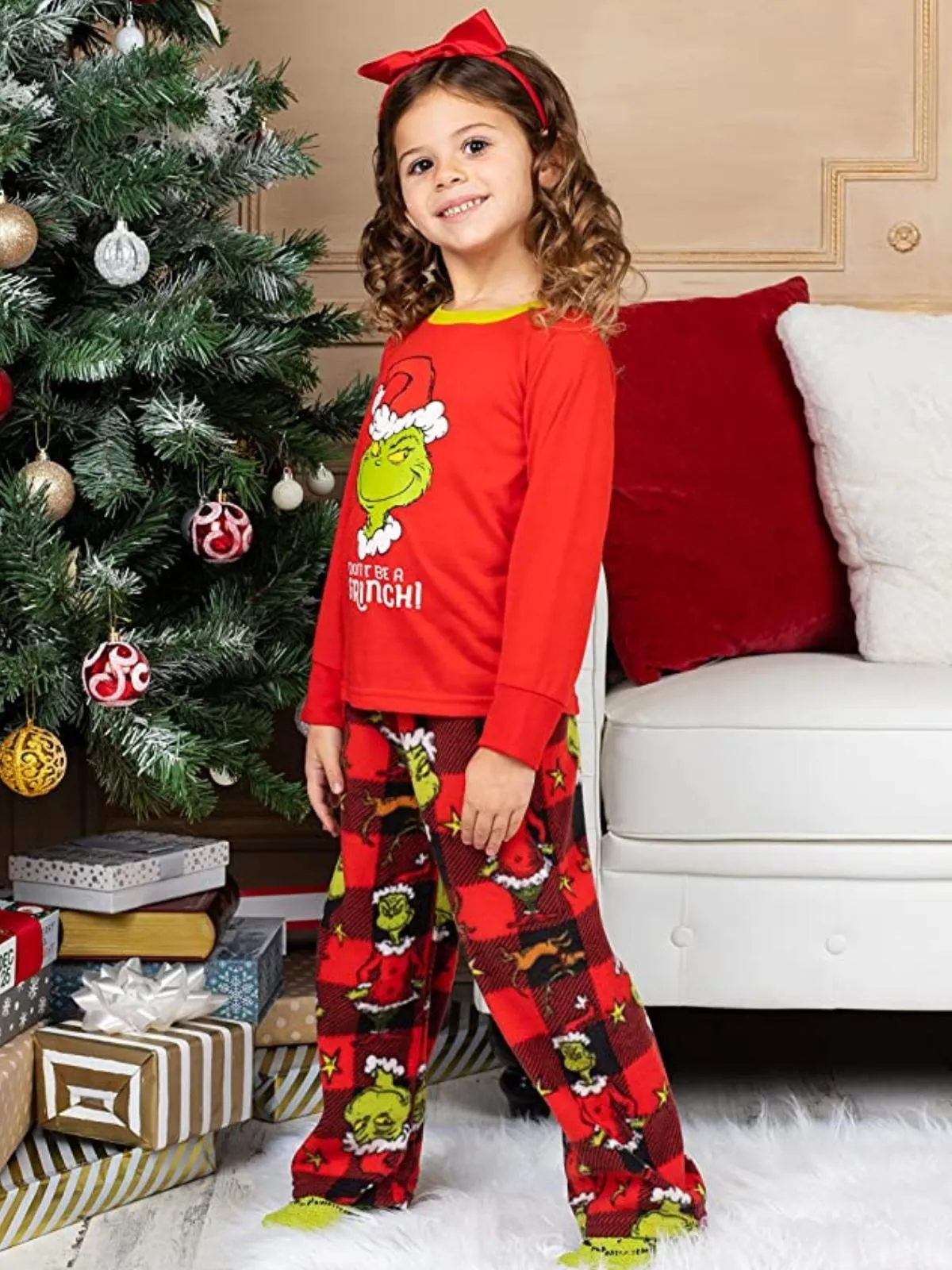 Family Matching Grinch Pajamas and  Socks Set