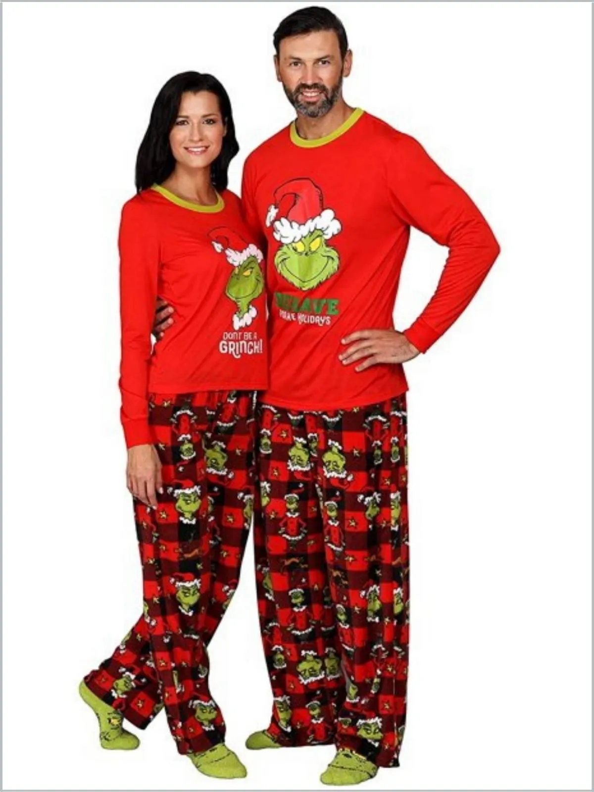Family Matching Grinch Pajamas and  Socks Set