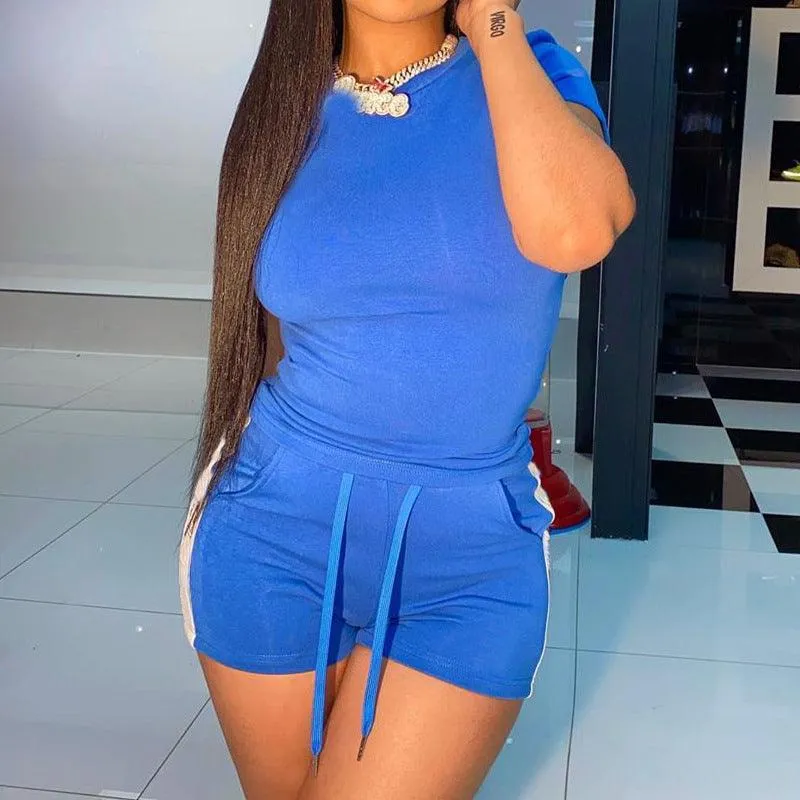 Fashion Casual Sports Suit Short Sleeved Shorts Two-Piece Suit
