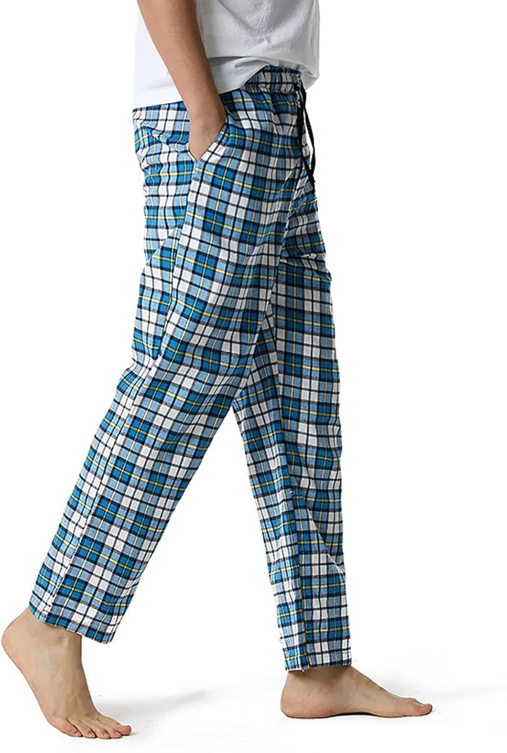 Fashion Men's Casual Plaid Loose Sport Plaid Pajama Pants Trousers