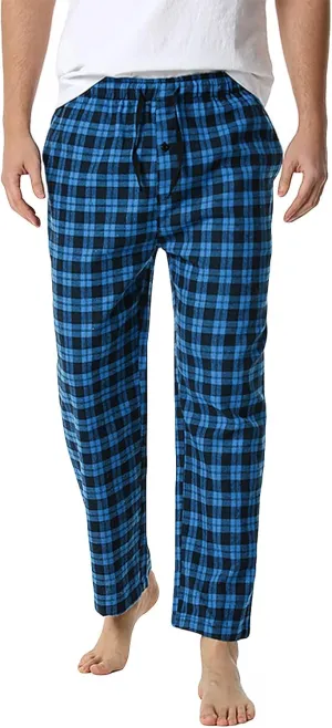 Fashion Men's Casual Plaid Loose Sport Plaid Pajama Pants Trousers