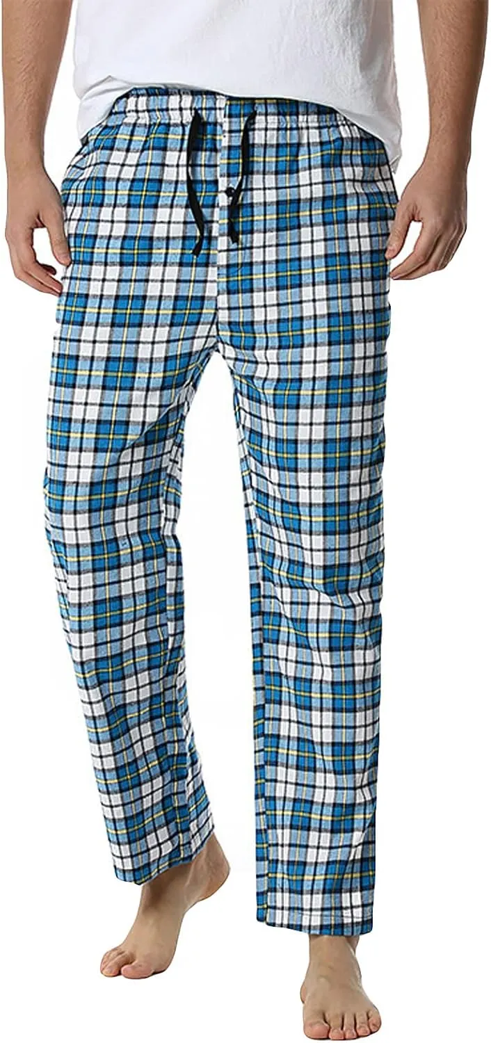 Fashion Men's Casual Plaid Loose Sport Plaid Pajama Pants Trousers