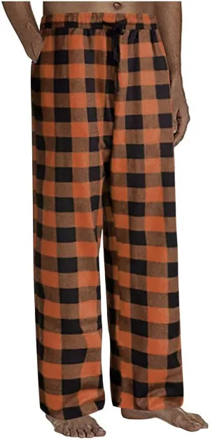 Fashion Men's Casual Plaid Loose Sport Plaid Pajama Pants Trousers