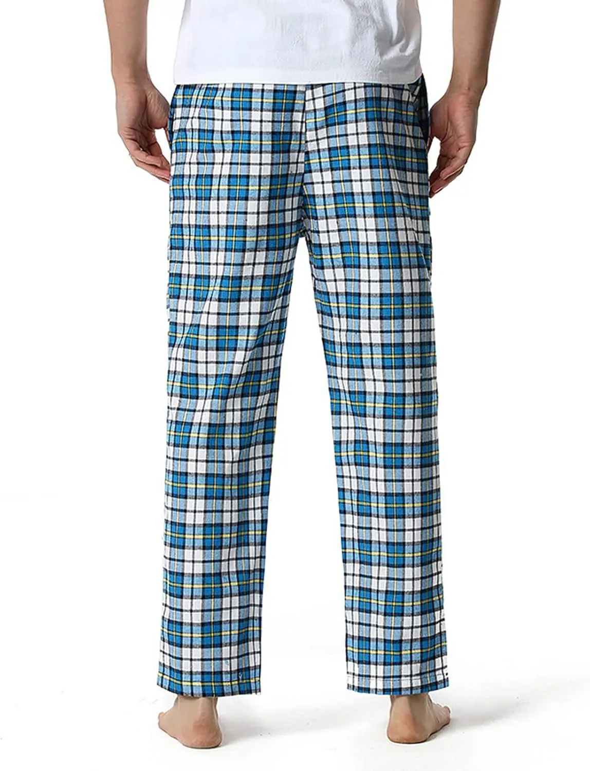 Fashion Men's Casual Plaid Loose Sport Plaid Pajama Pants Trousers