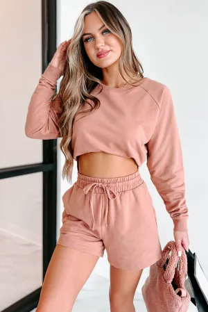 Favored To Win French Terry Two-Piece Shorts Set (Cinnamon)