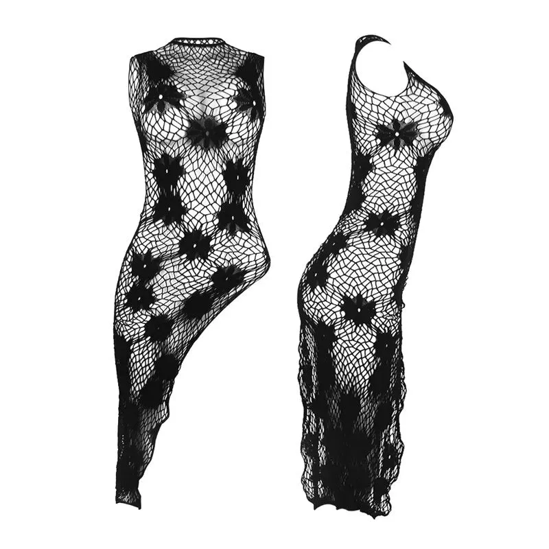 Fishnet Cover Up Plus Size Women's Split Dress