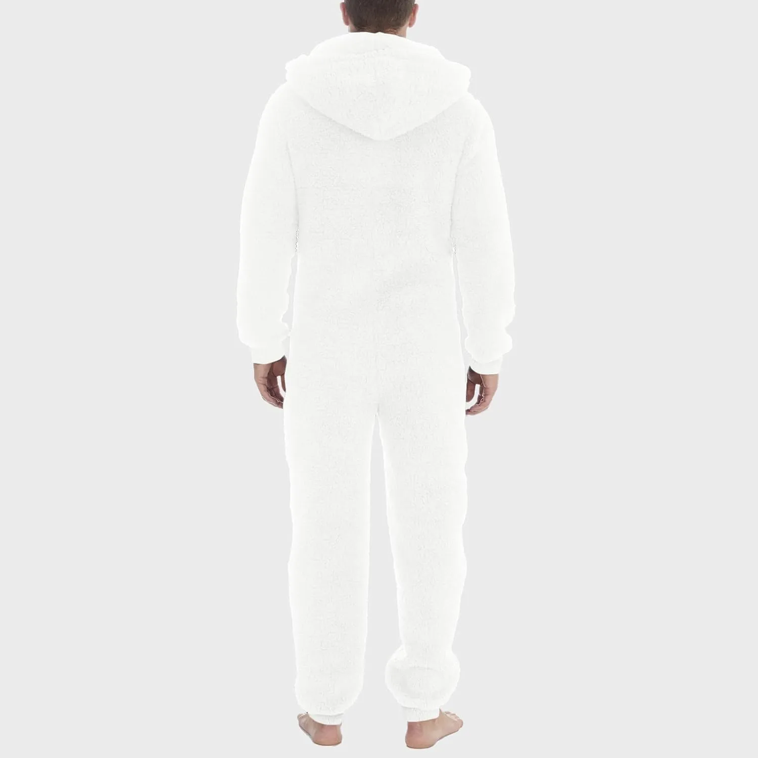 Fleece Jumpsuit Men Women Couple One Piece Pajamas Sherpa Hooded Lounger Thermal Winter Pants Casual Lounge Sets Pjs