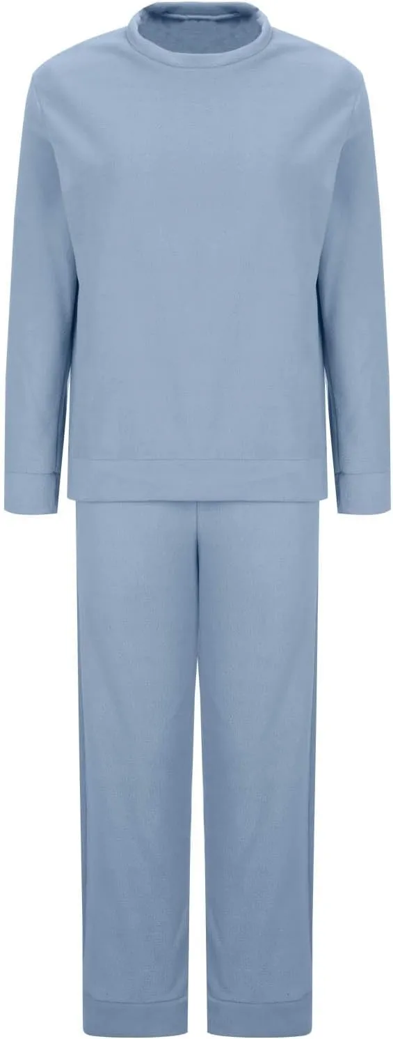 Fleece Pajamas Women 2 Piece Sets Crewneck Long Sleeve Tops Drawstring Pants Winter Casual Solid Color Home Outfits