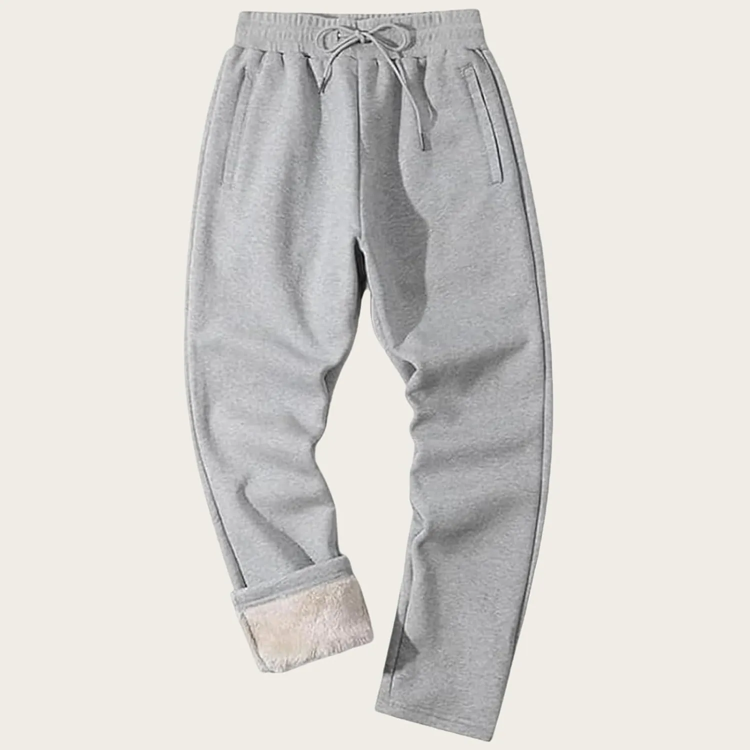 Fleece Sweatpants Men Sherpa Lined Sweatpants Outdoor Thermal Jogger Pants Winter Warm Thick Track Pants with Pockets
