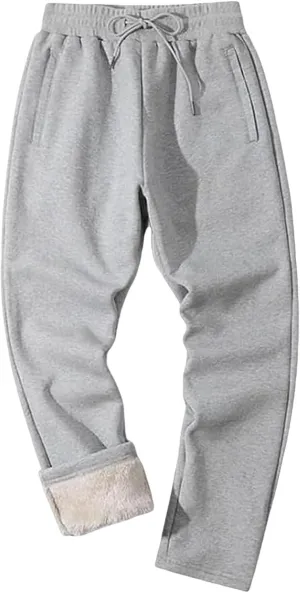 Fleece Sweatpants Men Sherpa Lined Sweatpants Outdoor Thermal Jogger Pants Winter Warm Thick Track Pants with Pockets