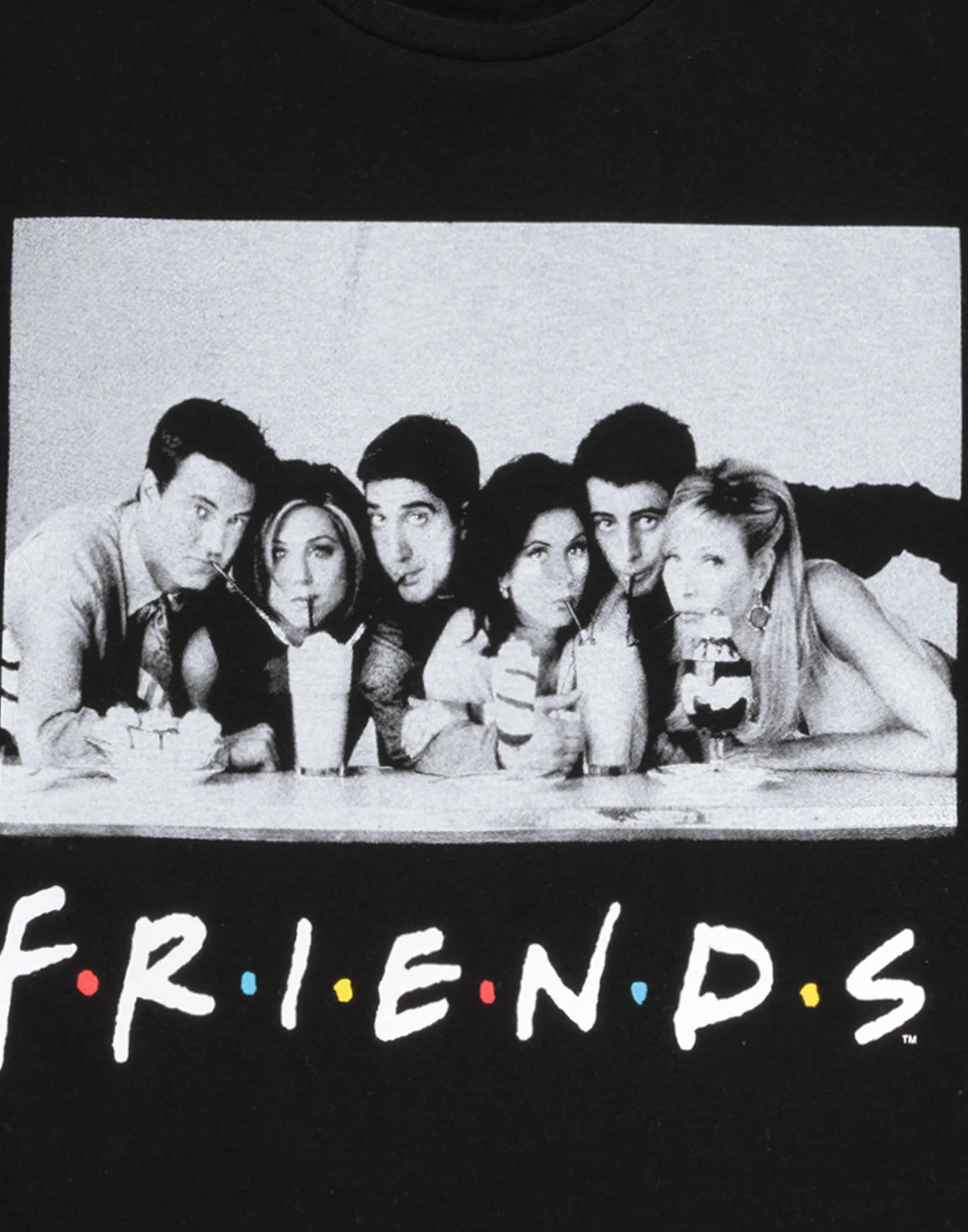 Friends Pyjamas For Girls TV Series Cycling Short & T-Shirt Set - Black