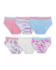 Fruit of the Loom 6GHIPAT Toddler Girl's Assorted Hipster Briefs, 6-pack