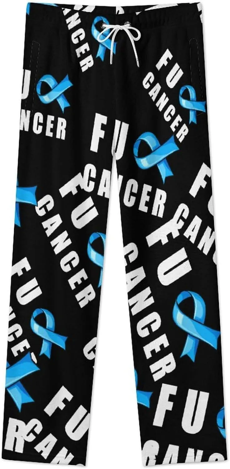 Fuck Cancer Women's Pajama Pants Fleece Warm Pj Bottoms Sleepwear Lounge Pants Loungewear